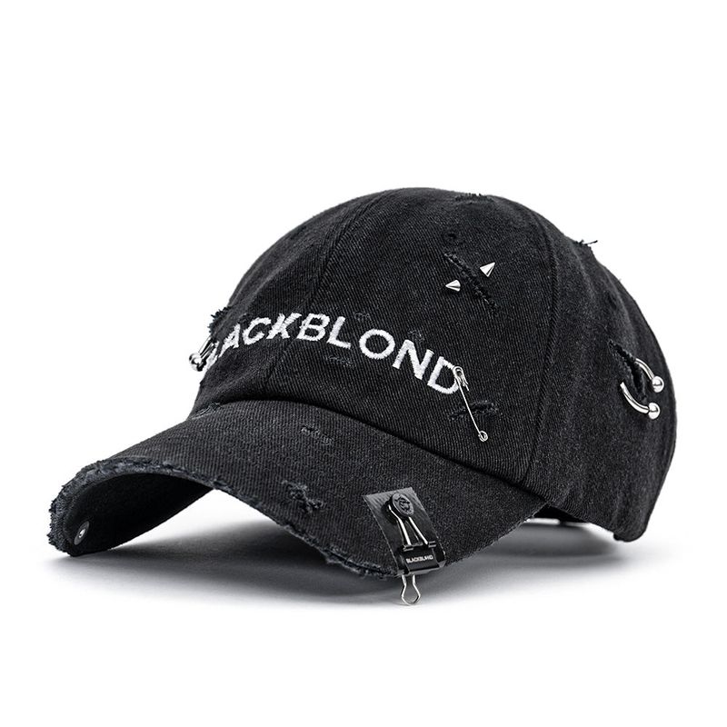 BBD Ripped Piercing Custom Denim Cap (Black)