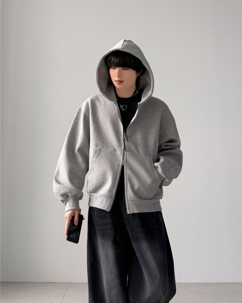 Bonded Crop Hood Zip-Up