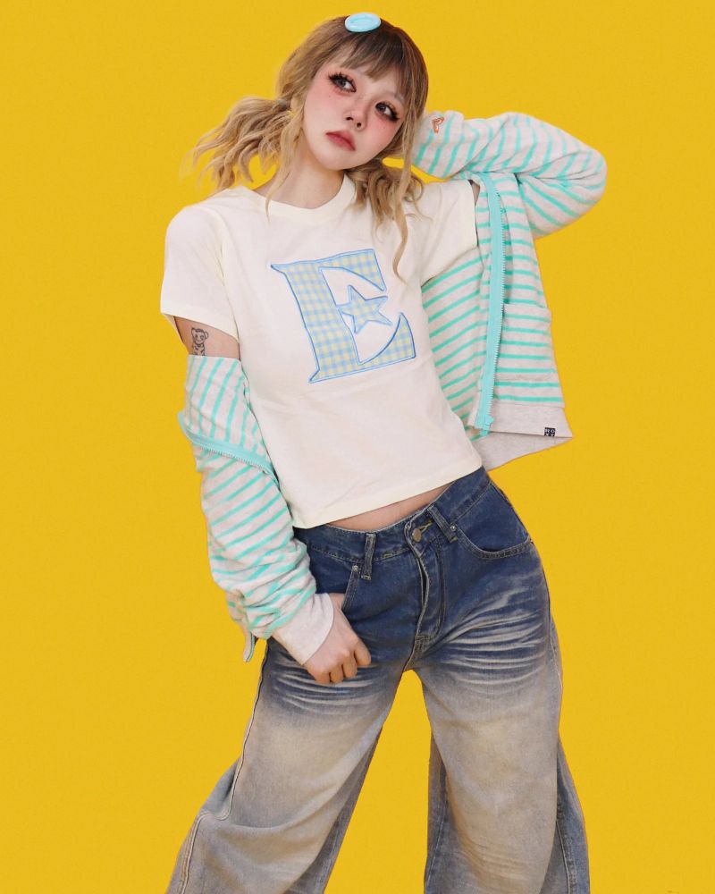 papaya low denim pants