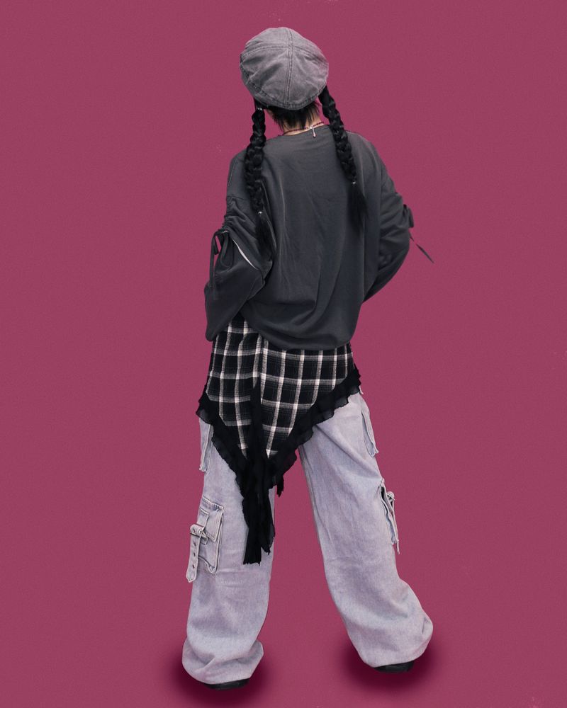papa cargo denim pants