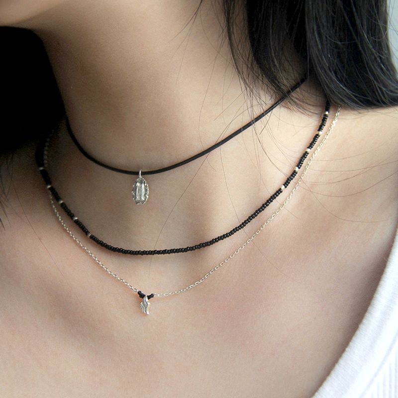 [CCNMADE] LEATHER SILVER NECKLACE 2 (4Type)