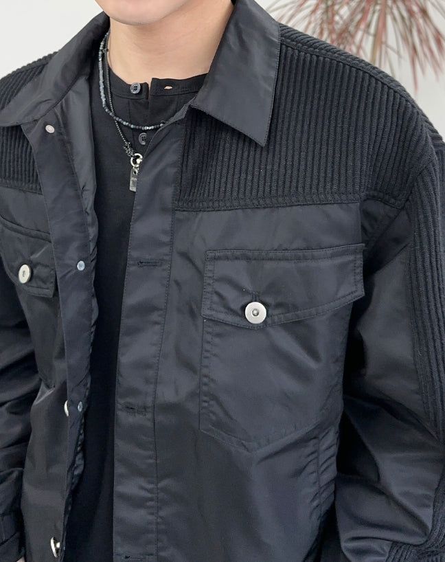 Lafren Crop Mix Knit Jacket