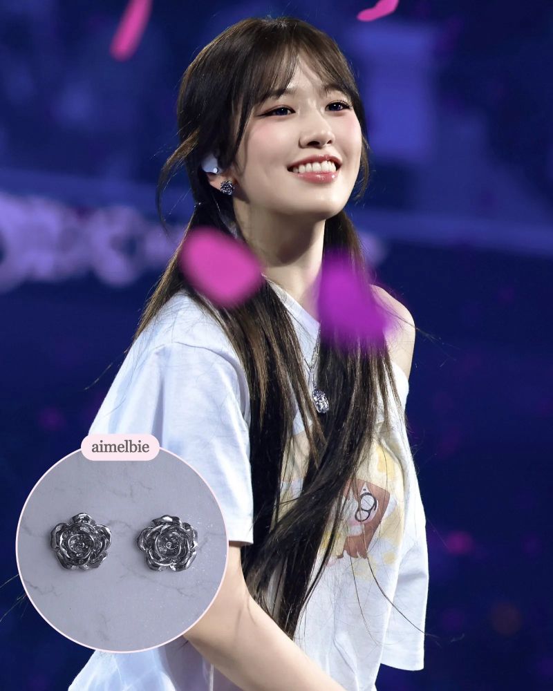 [IVE Yujin Piercing] Metal Rose Piercing - Silver Color