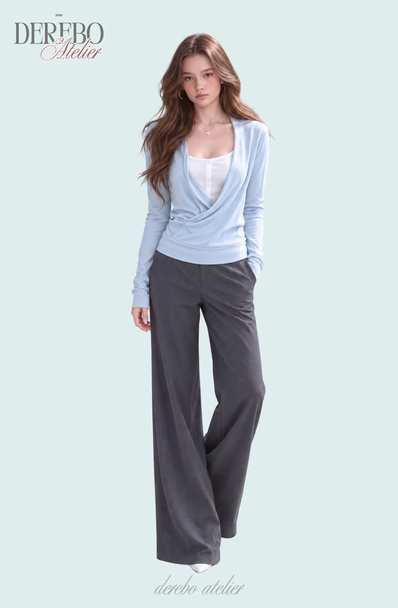 Sky crossover layered long-sleeve tee
