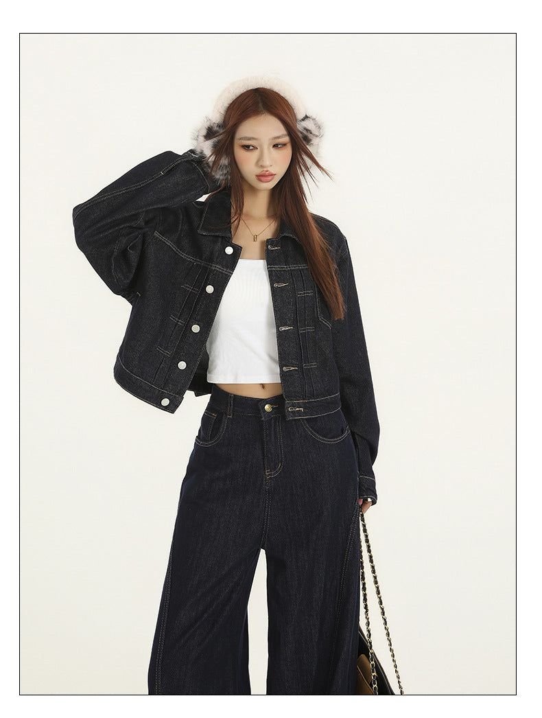 Retro Tie-back Denim Jacket
