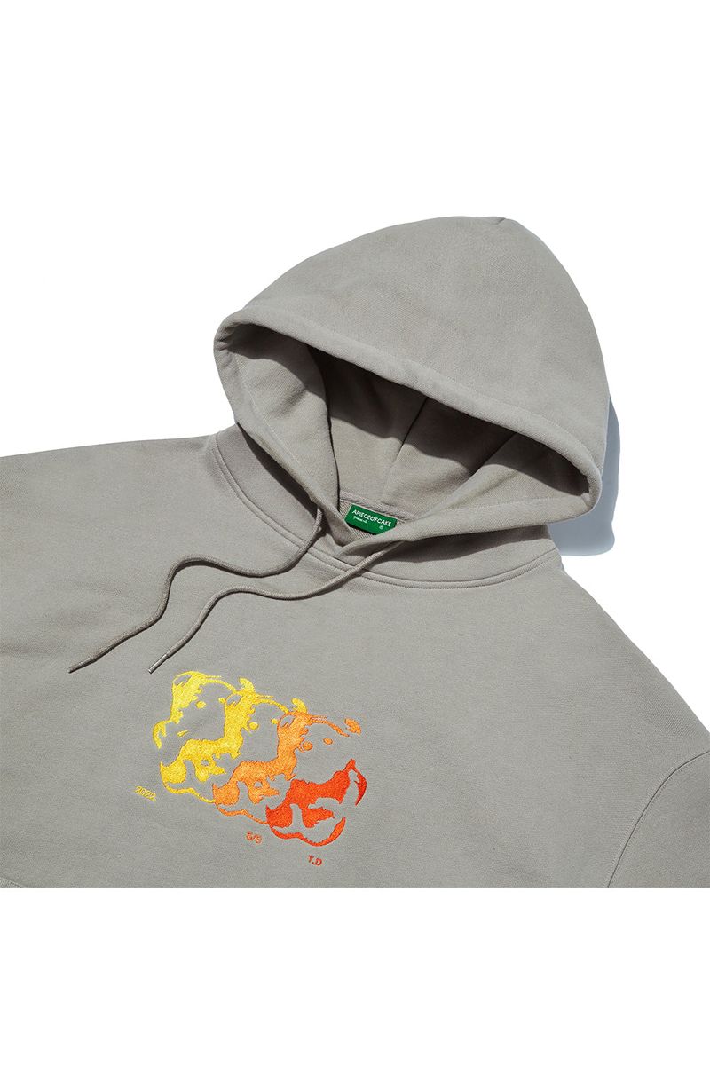 Flame Bear Hoodie_Wood Grey