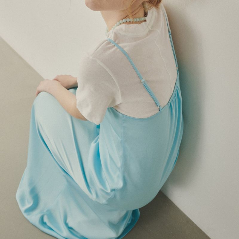 Rose Corsage Sheer Long Dress