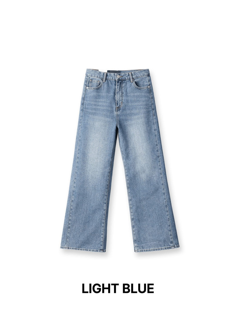 SR シーム ディテール セミワイド フレア デニムパンツ(4 Colors)