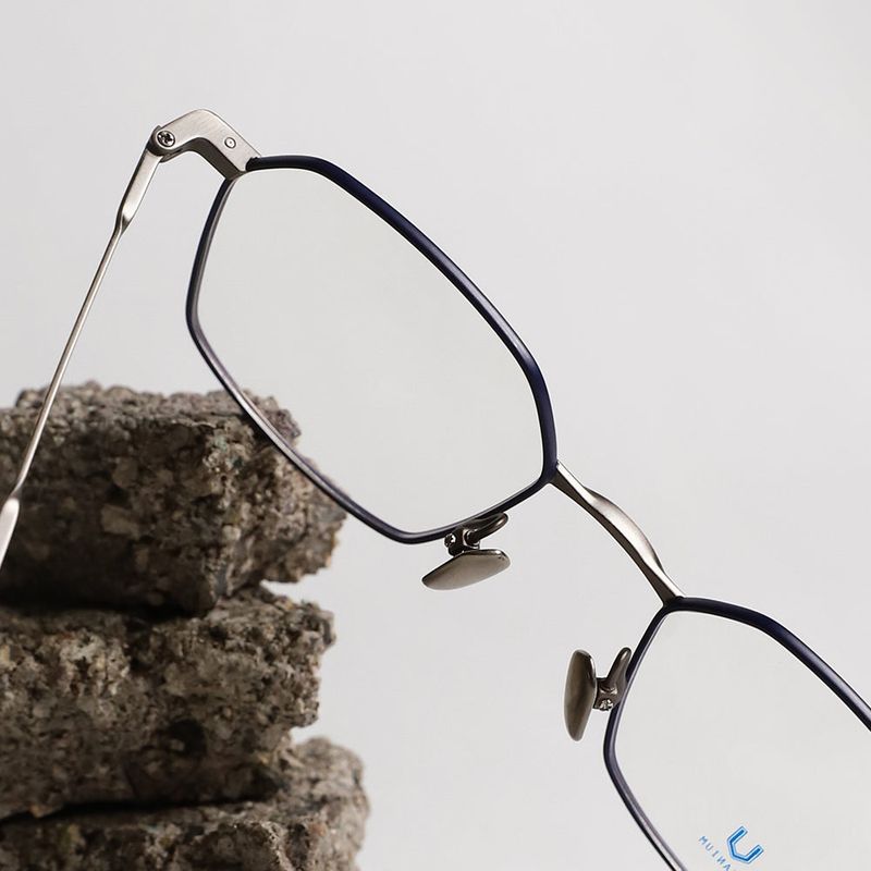 Knouun Square titanium glasses CODE. 101. B Gray