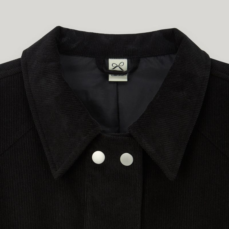 Black Corduroy Double Button Jacket