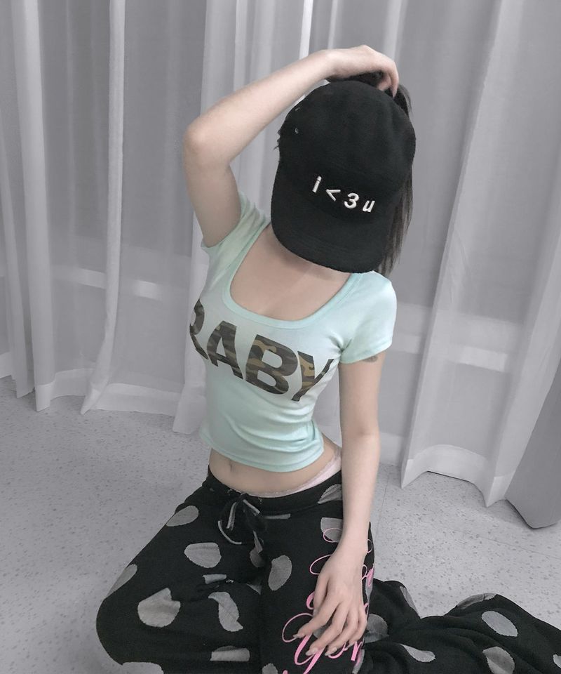 minty camo baby tee (5colors)