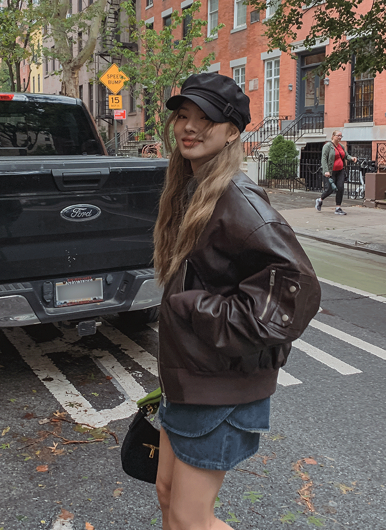 ULAN（ユレン）の「(UNISEX) ダブルスナップパッドレザーフライトジャケット（Jackets/Outerwear）」