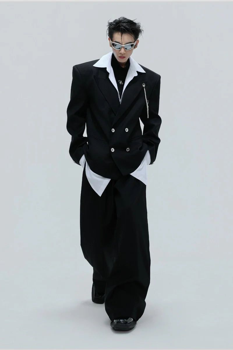 Striped Cinched Waist Trousers