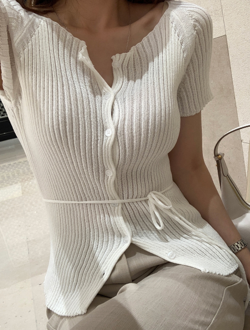 Loop Cooling Short Sleeve Knit Cardigan / 4 colors