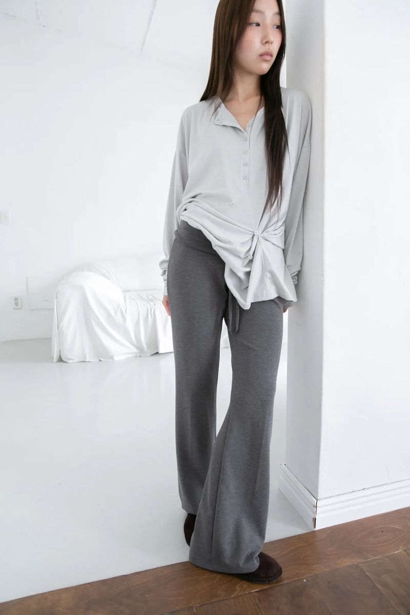 strap slim bootcut banding pants(2colors)