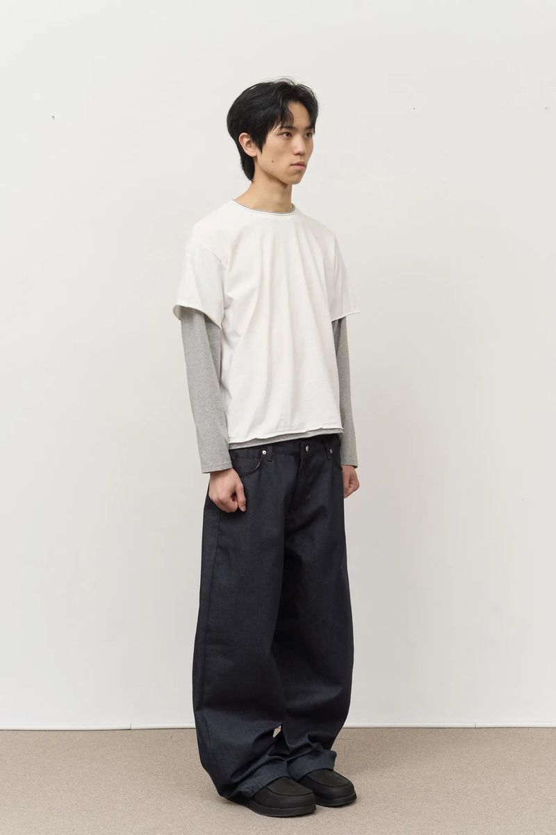 Peo Back Leather Denim