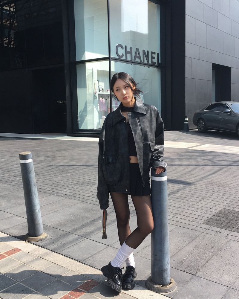 [Made] Rene leather jacket -black
