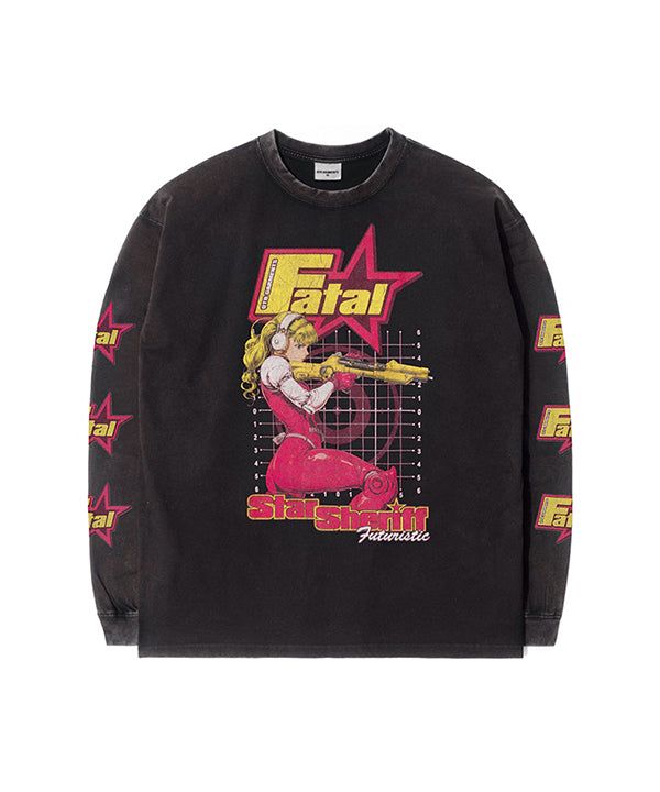 QT8 GARMENTS（キューティーエイトガーメント）の「RG Star Sheriff AQ Washed Long Sleeve (Black)（Tops）」