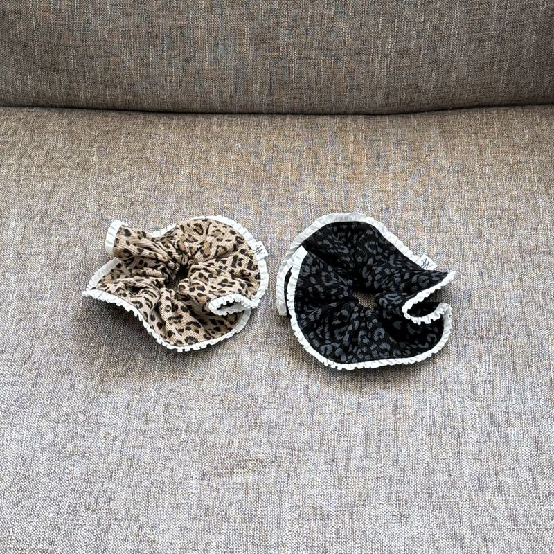 scrunchie corduroy leopard_beige