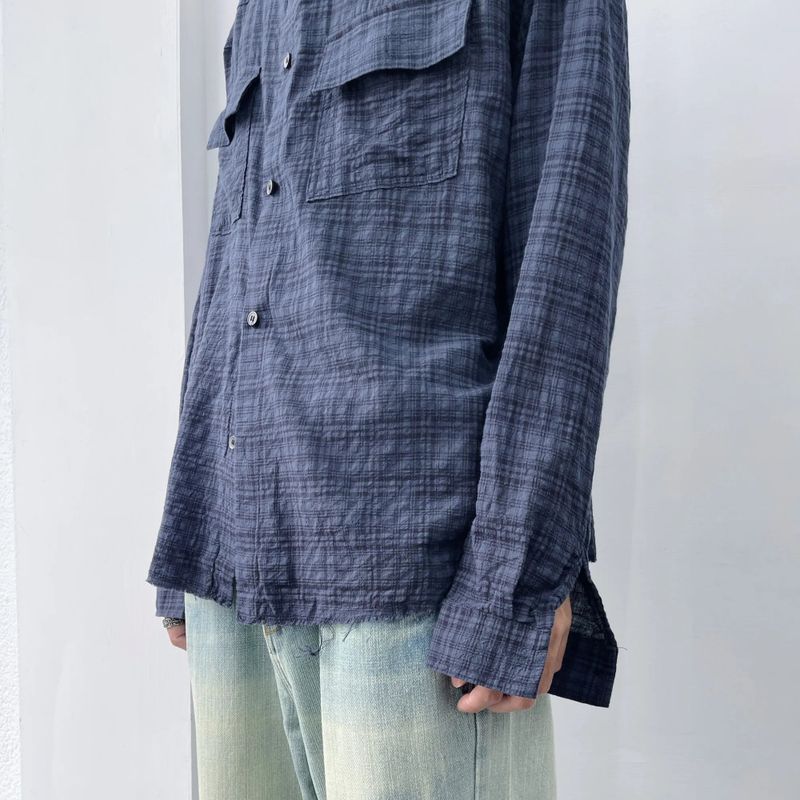 Cropped Utility Plaid Overshirt