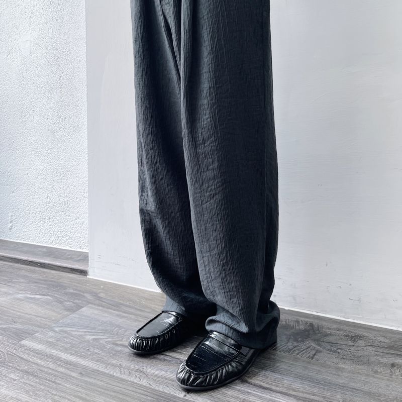 Textured Draped Wide Pants
