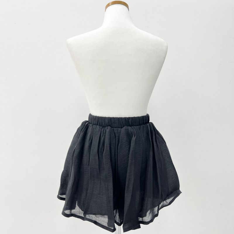Ribbon puff strap blouse skirt pants setup SET (3 colors)