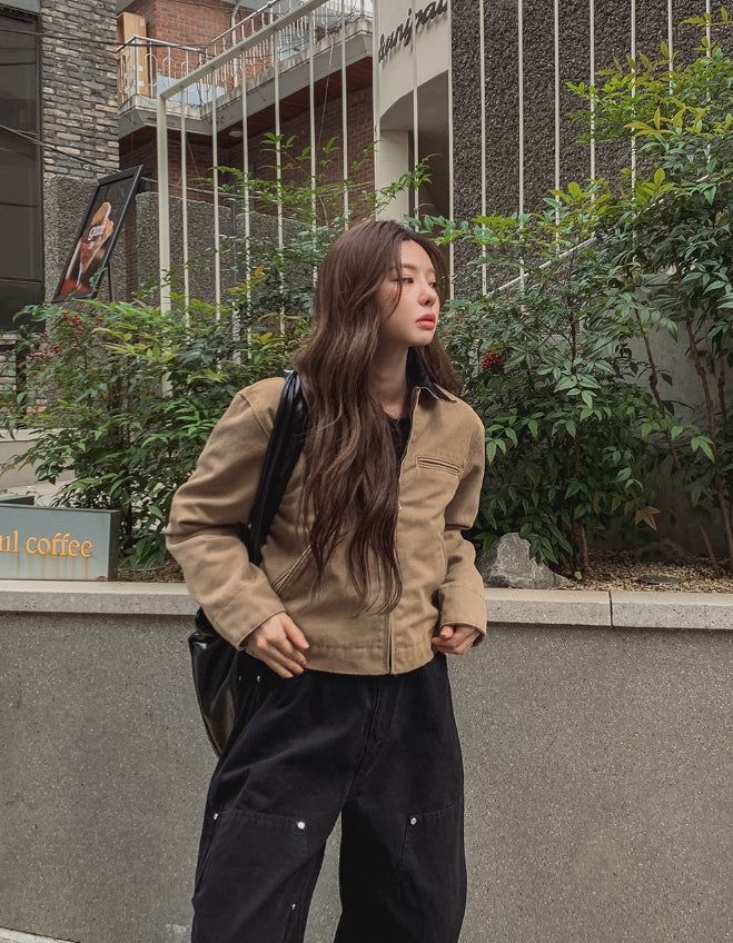 Fairy color matching work jacket
