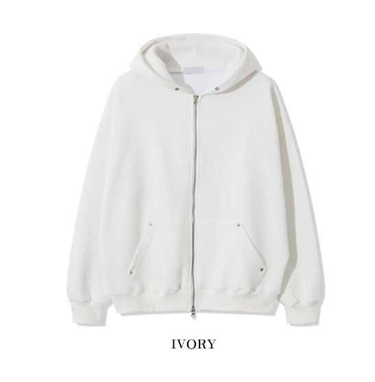 Menlo Rivet Printing Brushed Hood Zip-Up