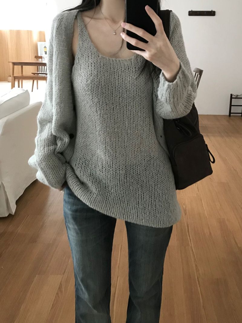 Knit Cardigan Set (3 colors)
