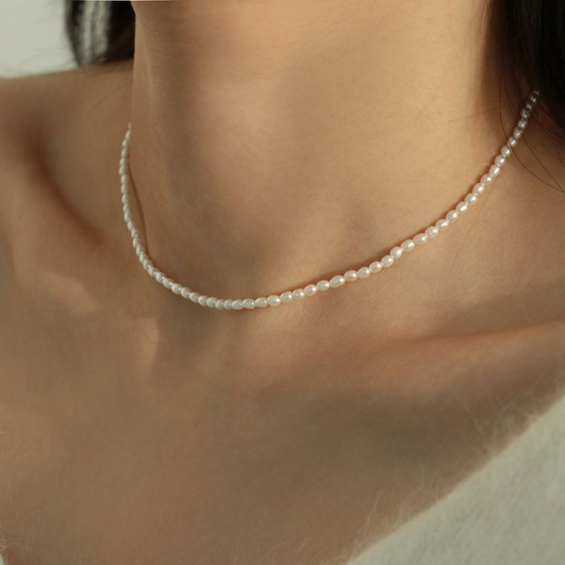 14K goldfilled baby rice pearl necklace