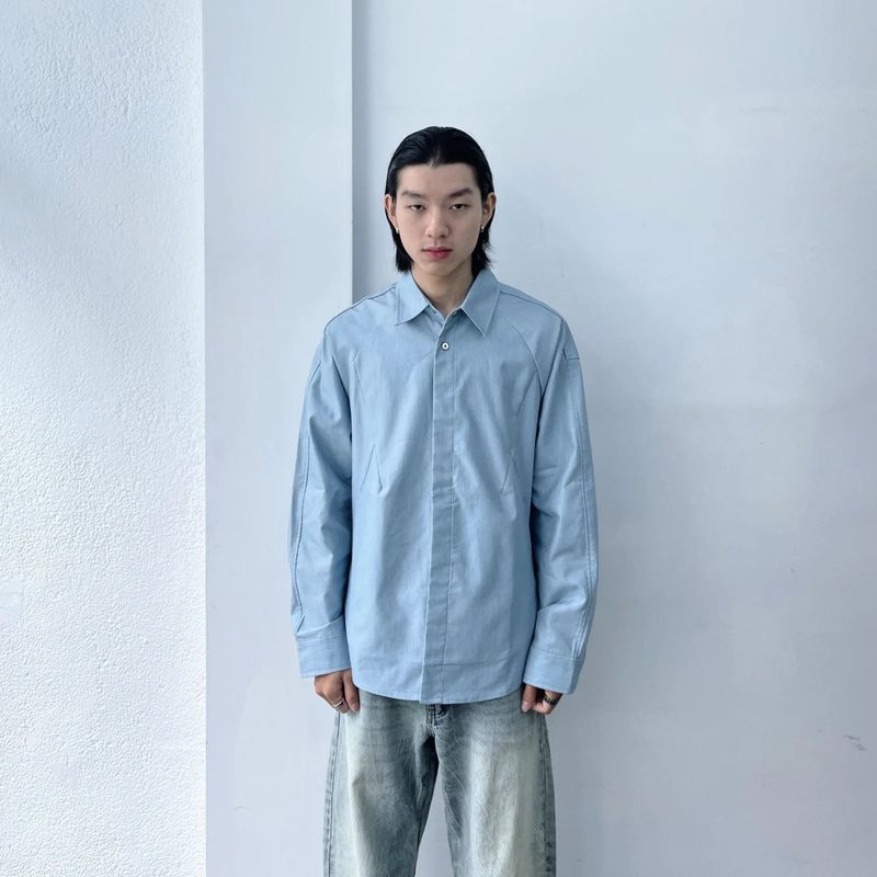 FADE MEET（フェードミート）の「ダイアゴナル パネル シャツ（トップス）」