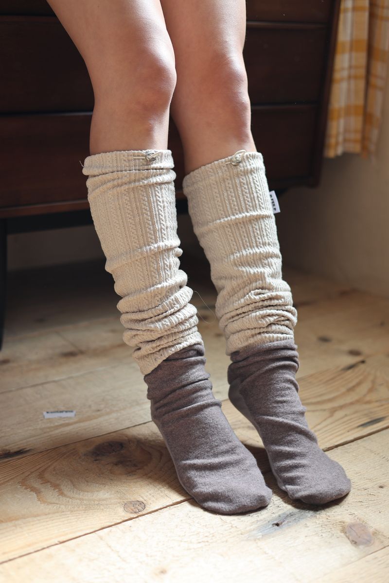 twist stop socks_beige