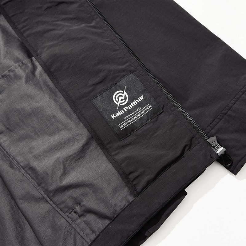 Nylon RIB Flash Line Jacket - BLACK