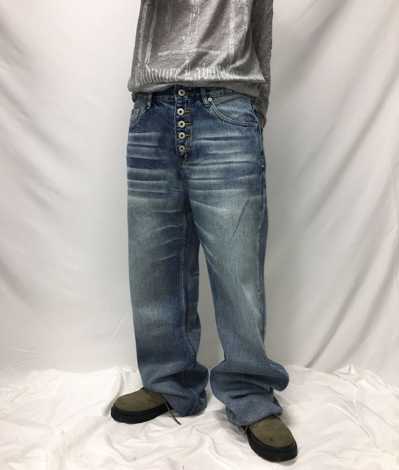 5-Button Fly Flared Denim Pants