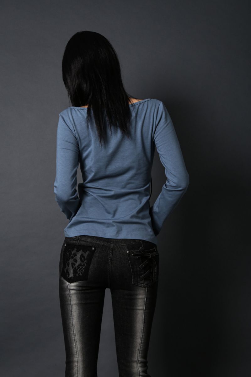 LACE FRAME T-SHIRT #BLUE