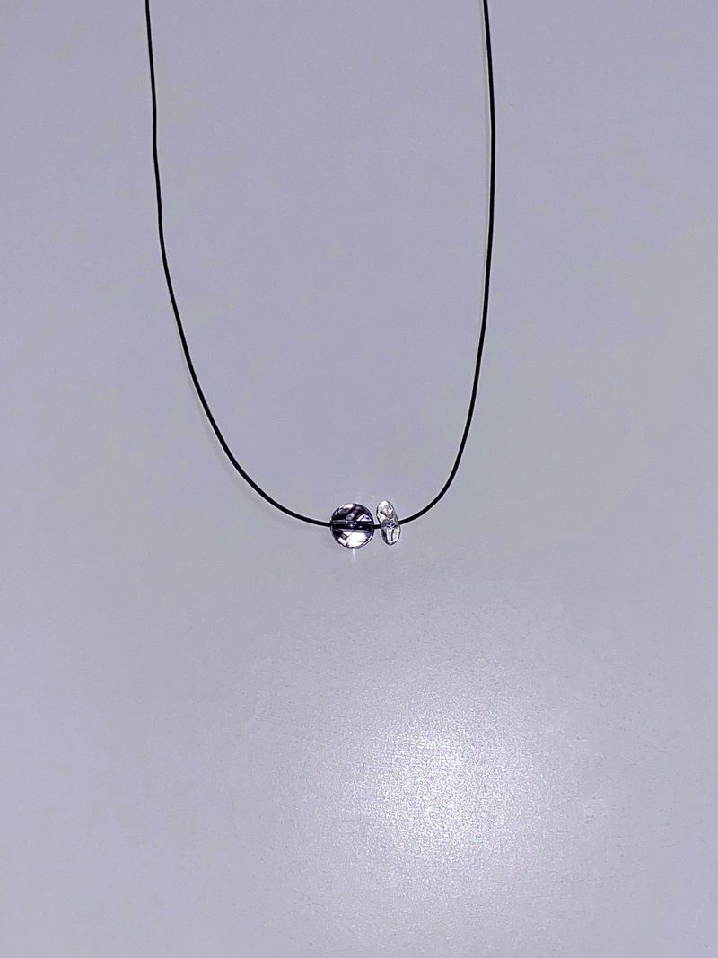 stainless steel Simple gemstone white crystal string necklace