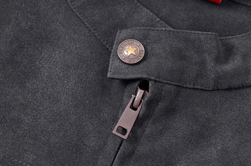 Suede Pocket Zip-Up Jacket