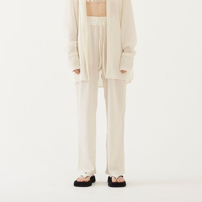 PLEATS BANDING PANTS (IVORY)