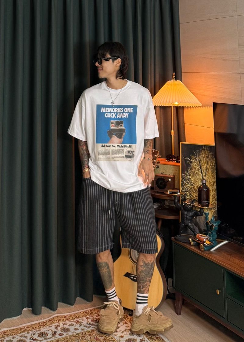 Camera Digital Printed Short Sleeve 3COLOR