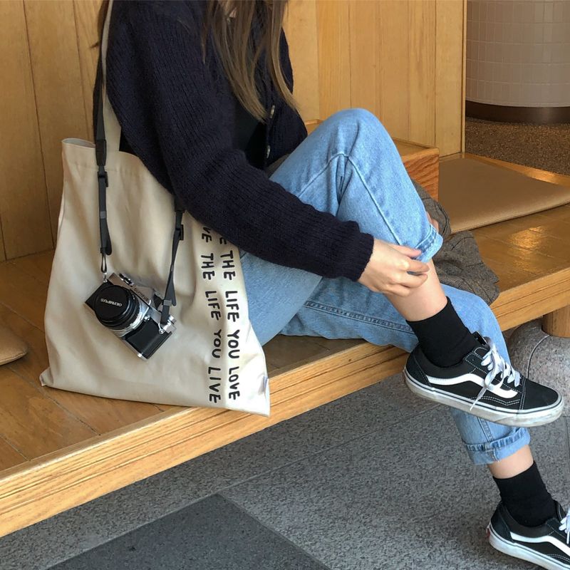 Lettering eco bag (Milk cocoa)