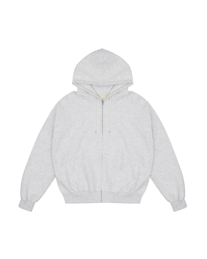 Clean Two-way Crop Hood Zip-up