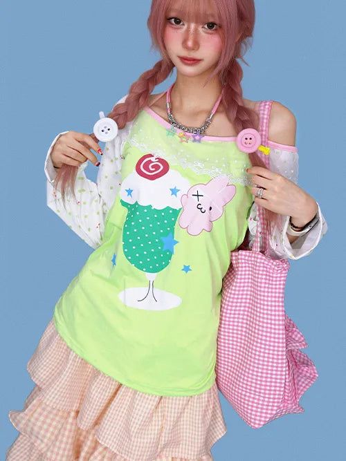 KUO（クーオ）の「melon soda wide long T（Tops）」