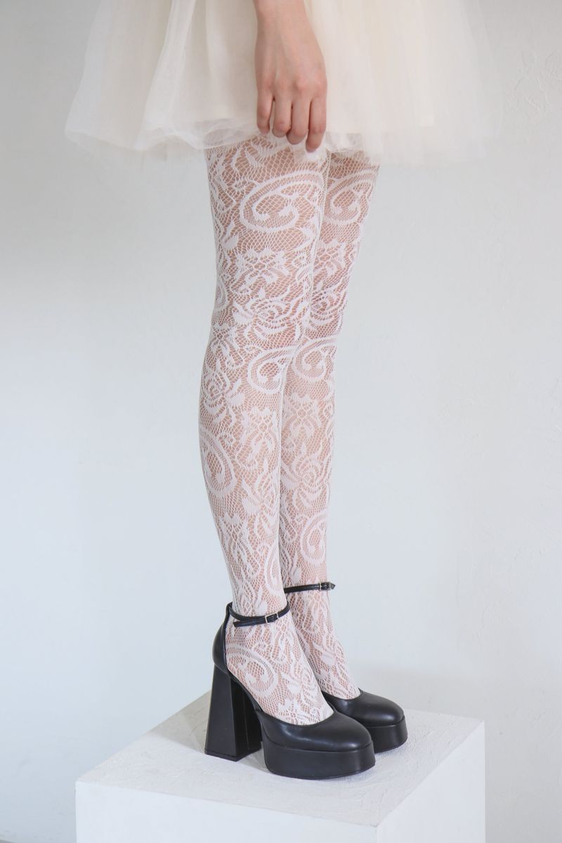 flower lace mesh tights