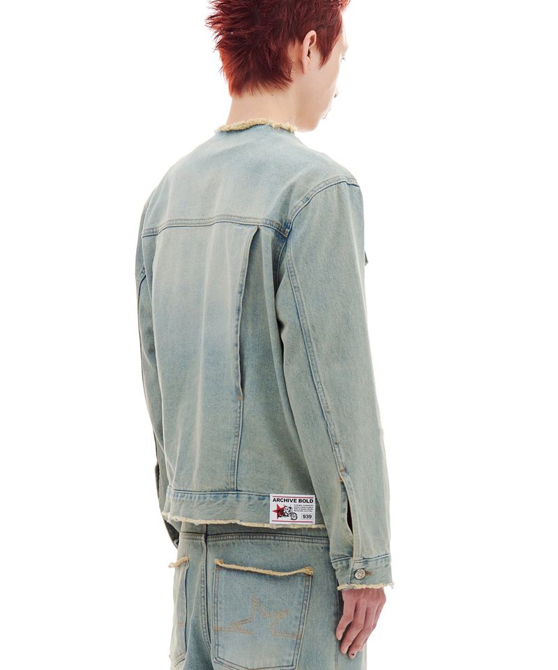 NON-COLLAR DENIM JACKET (LIGHT BLUE)