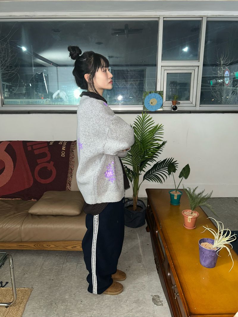 (2color) flower cardigan