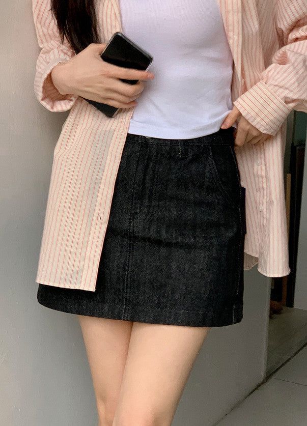 Classic Denim Mini Skirt (2color)