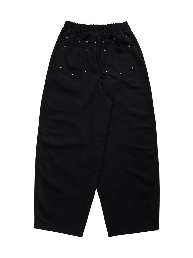 back rivet winter wide pants