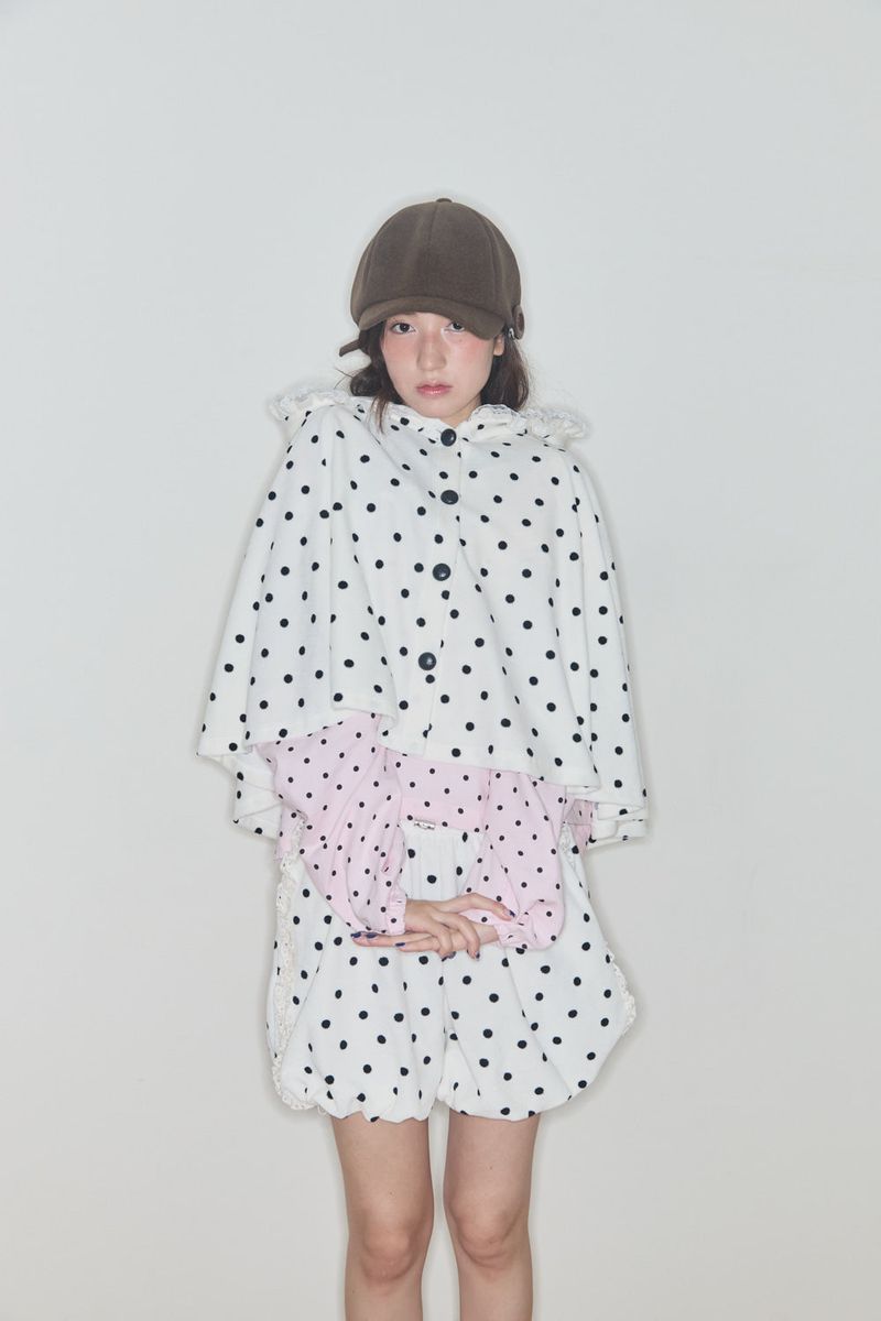 POLKA TERRY PUMPKIN PANTS (WHITE)