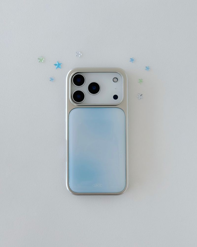 BLUE BLUR Silver Epoxy Case