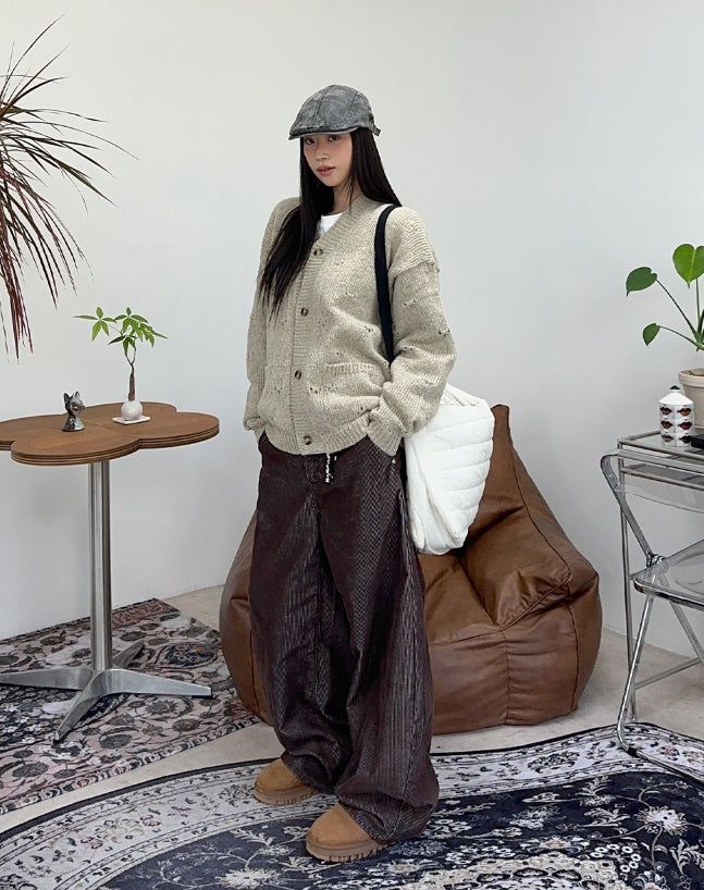 Alp Punching Knit Cardigan